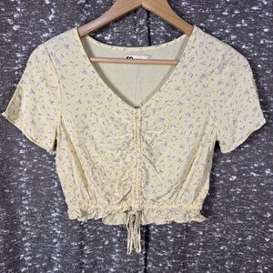 SO‎ Goods For Life Women's Floral Shirt Size Small Yellow and Purple